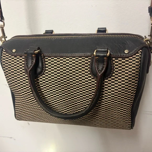 Coach Black and Tan Checkered Satchel - Picture 9 of 9
